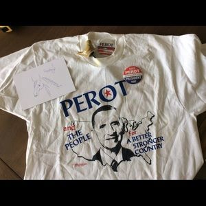Ross Perot Campaign T-shirt sz L and two buttons